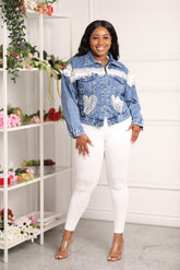Ruffles & Heart Oversized Denim Jacket